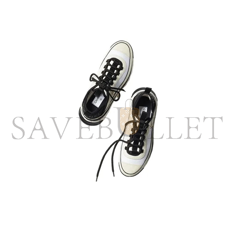 CHANEL SNEAKERS FABRIC & SUEDE CALFSKIN WHITE G39070 Y56144 0Q241